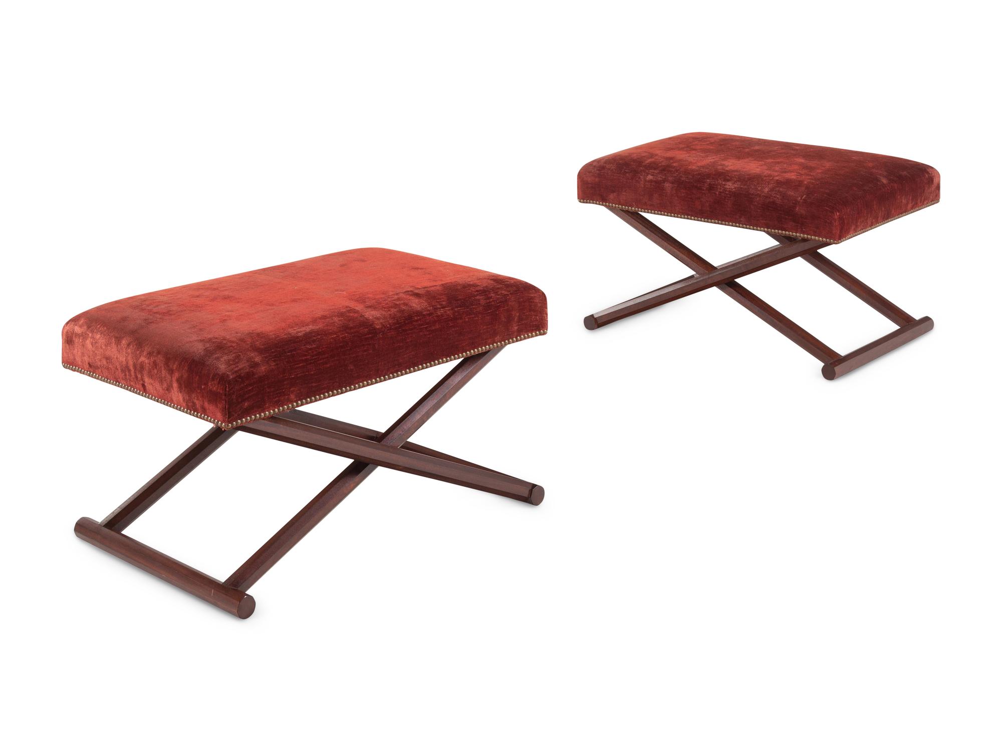 A Pair of Contemporary X-Frame Stools