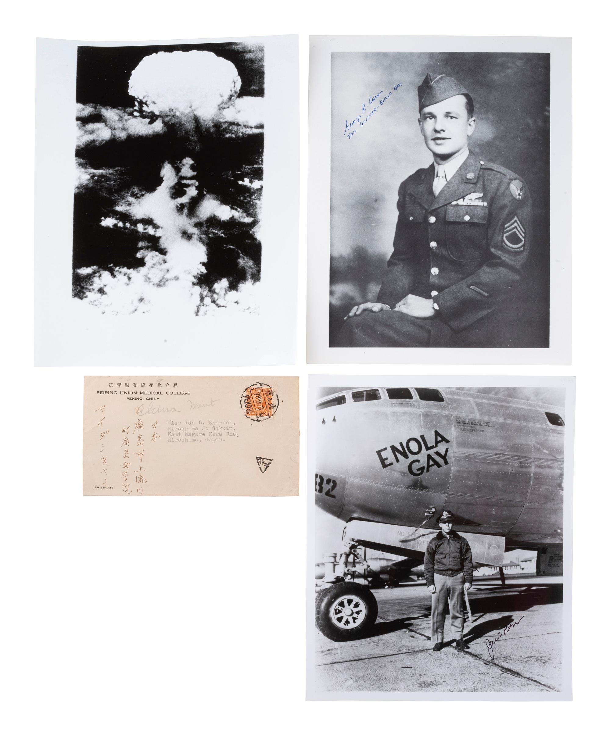 [WWII - HIROSHIMA]. Over 180 signatures from the pilots and crew of the Enola Gay and Bockscar .