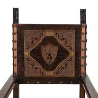 A Pair of Spanish Baroque Style Walnut Armchairs