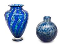 Two Vases comprising works by Angelo Fico and Unknown Artist