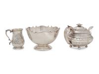 A Group of Three English Silver Hollowware Articles