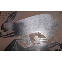 Blackware Pottery Vase, with Rabbits