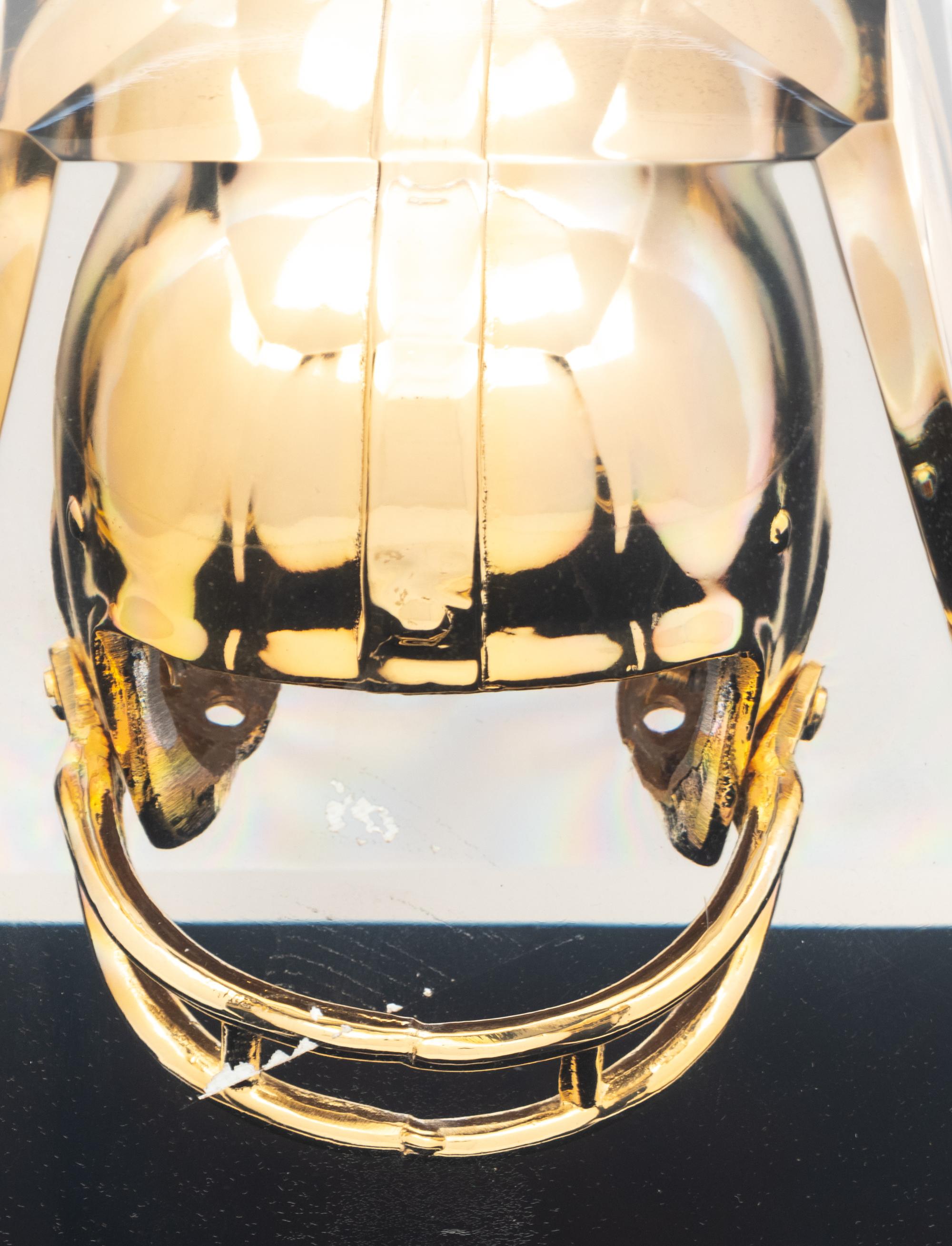 A 1985 Gold Helmet National Awards NFL Coach of the Year Award Trophy Presented to Mike Ditka Formerly Displayed at Mike Ditka's Restaurant