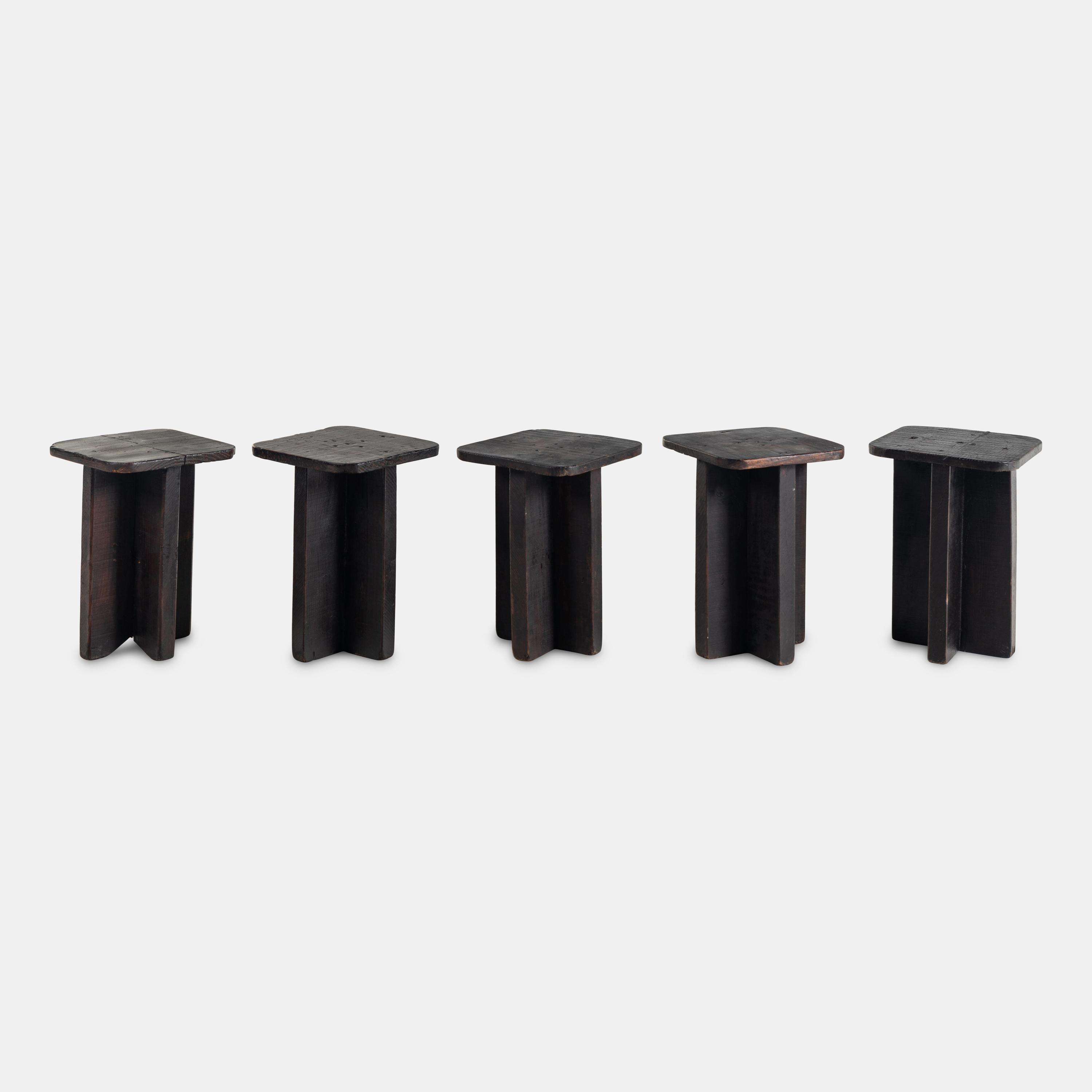 Set of Five Vernacular Stools