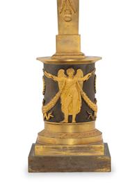 An Empire Gilt and Patinated Bronze Candelabrum