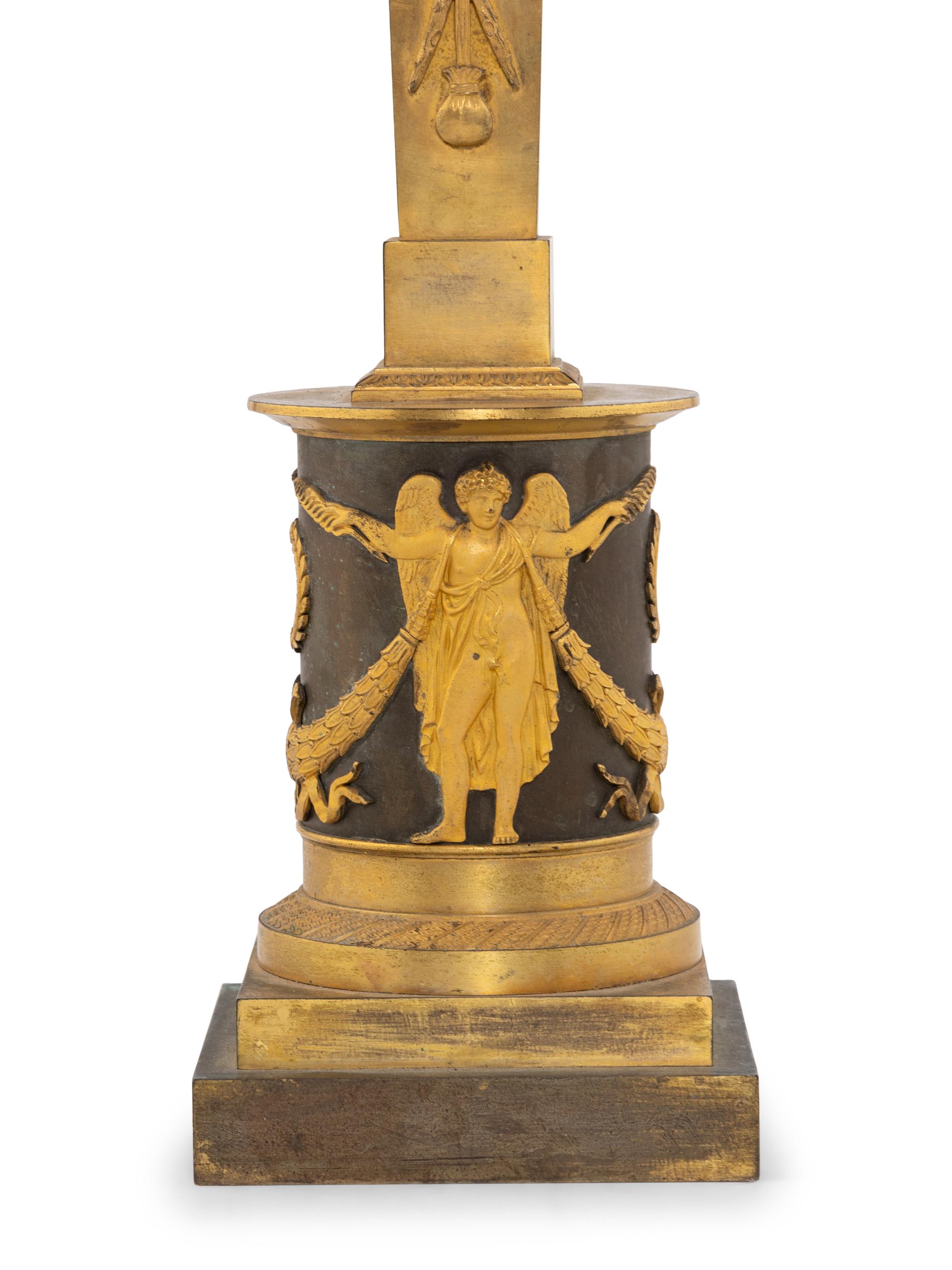 An Empire Gilt and Patinated Bronze Candelabrum