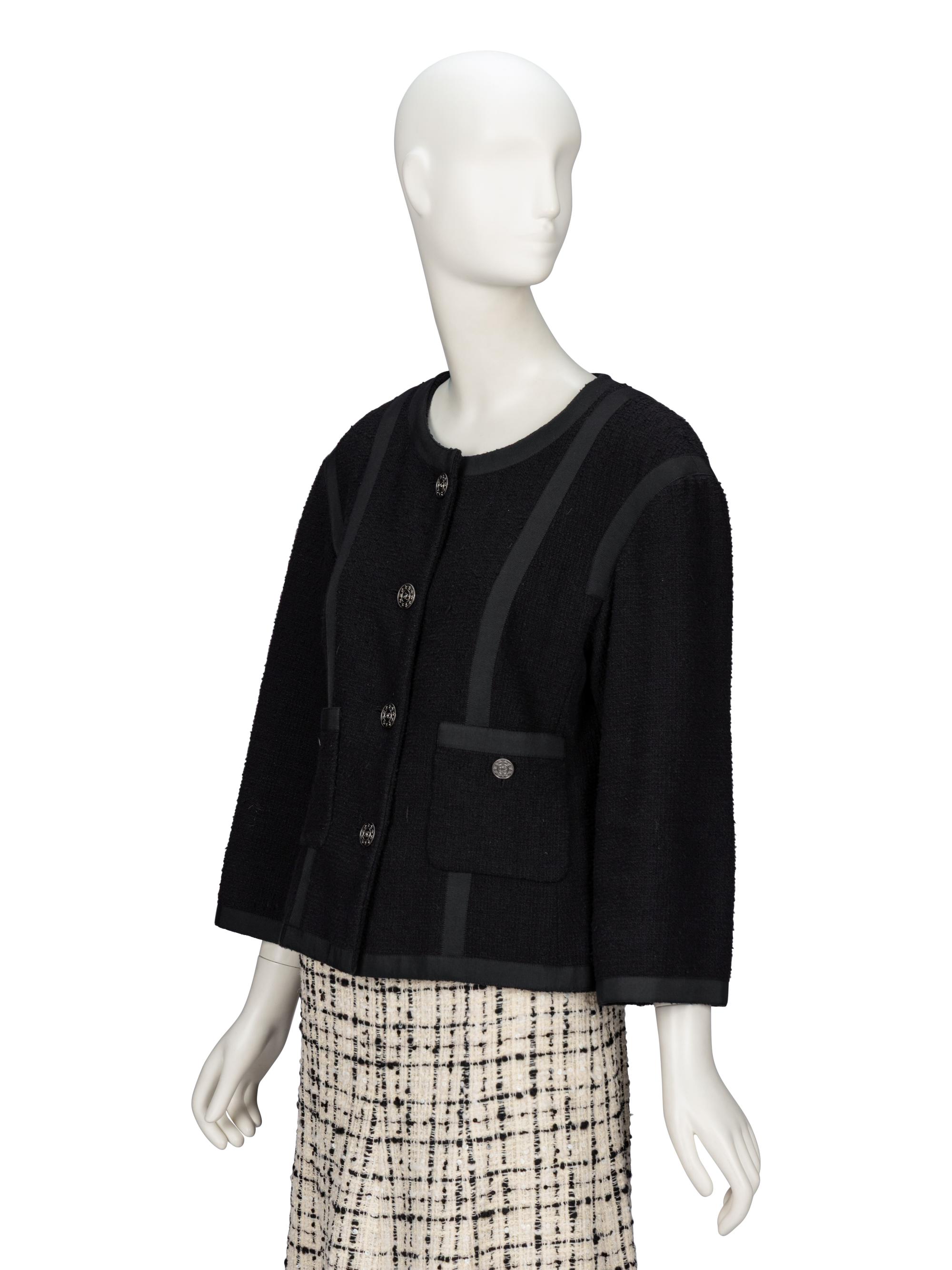 Chanel, Black Tweed Cardigan Jacket