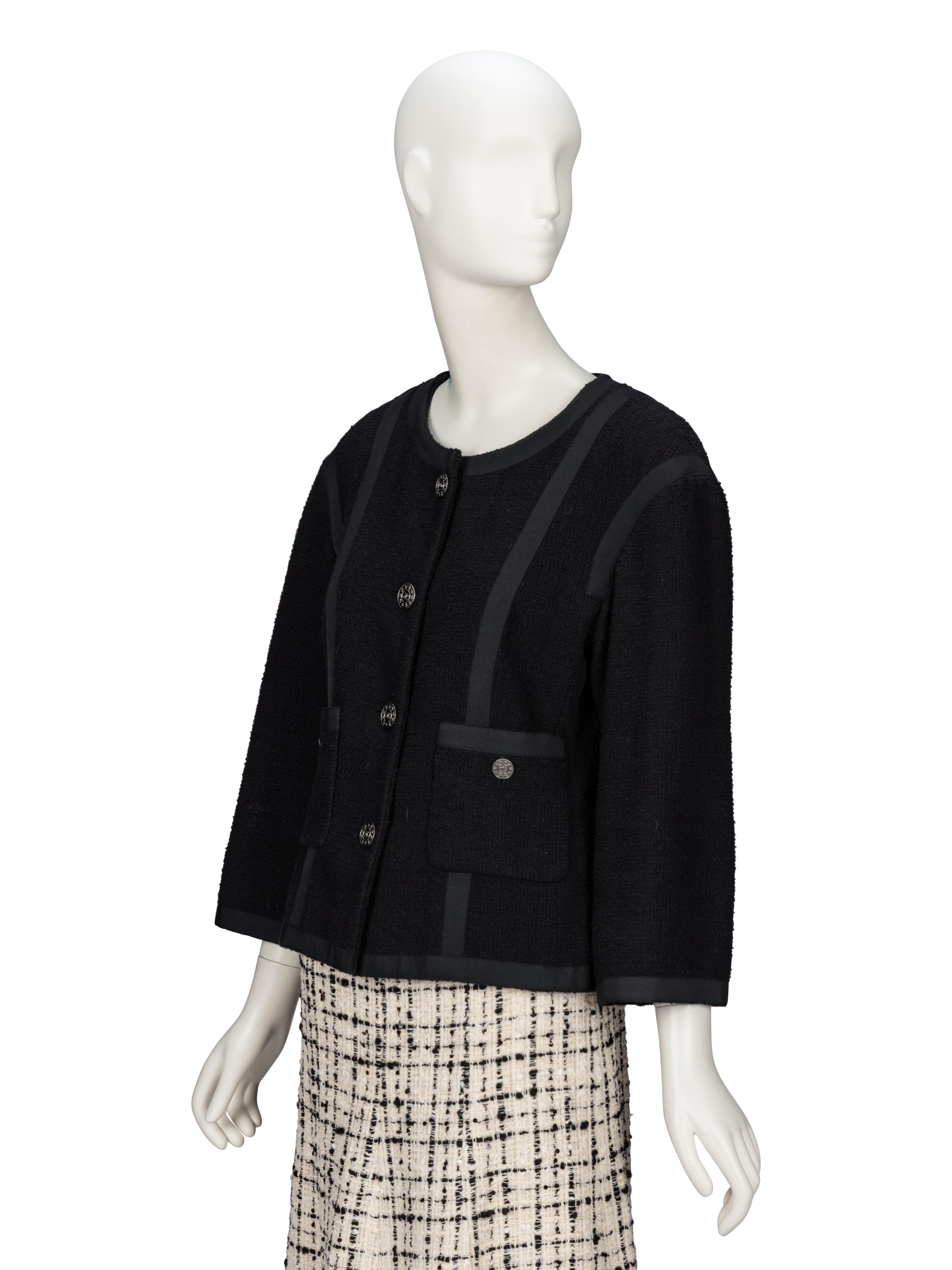 Chanel, Black Tweed Cardigan Jacket