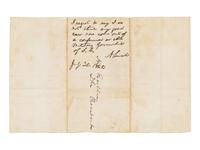 LINCOLN, Abraham (1809-1865). Autograph endorsement signed ("A. Lincoln"), as President, 30 July 1862.