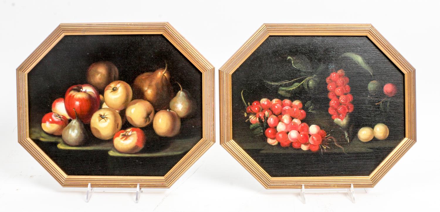 A Group of Four Framed Decorative Works Diameter of circular examples 11 1/8 inches; octagonal examples 10 1/2 x 13 1/8 inches (visible — 20TH CENTURY