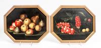 A Group of Four Framed Decorative Works Diameter of circular examples 11 1/8 inches; octagonal examples 10 1/2 x 13 1/8 inches (visible — 20TH CENTURY