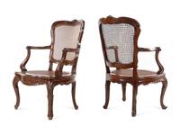 [CLEARED FOR DONATION] A Pair of Louis XV Style Walnut Fauteuils