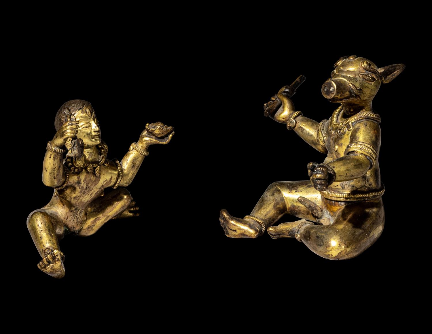 A Gilt Bronze Figural Group