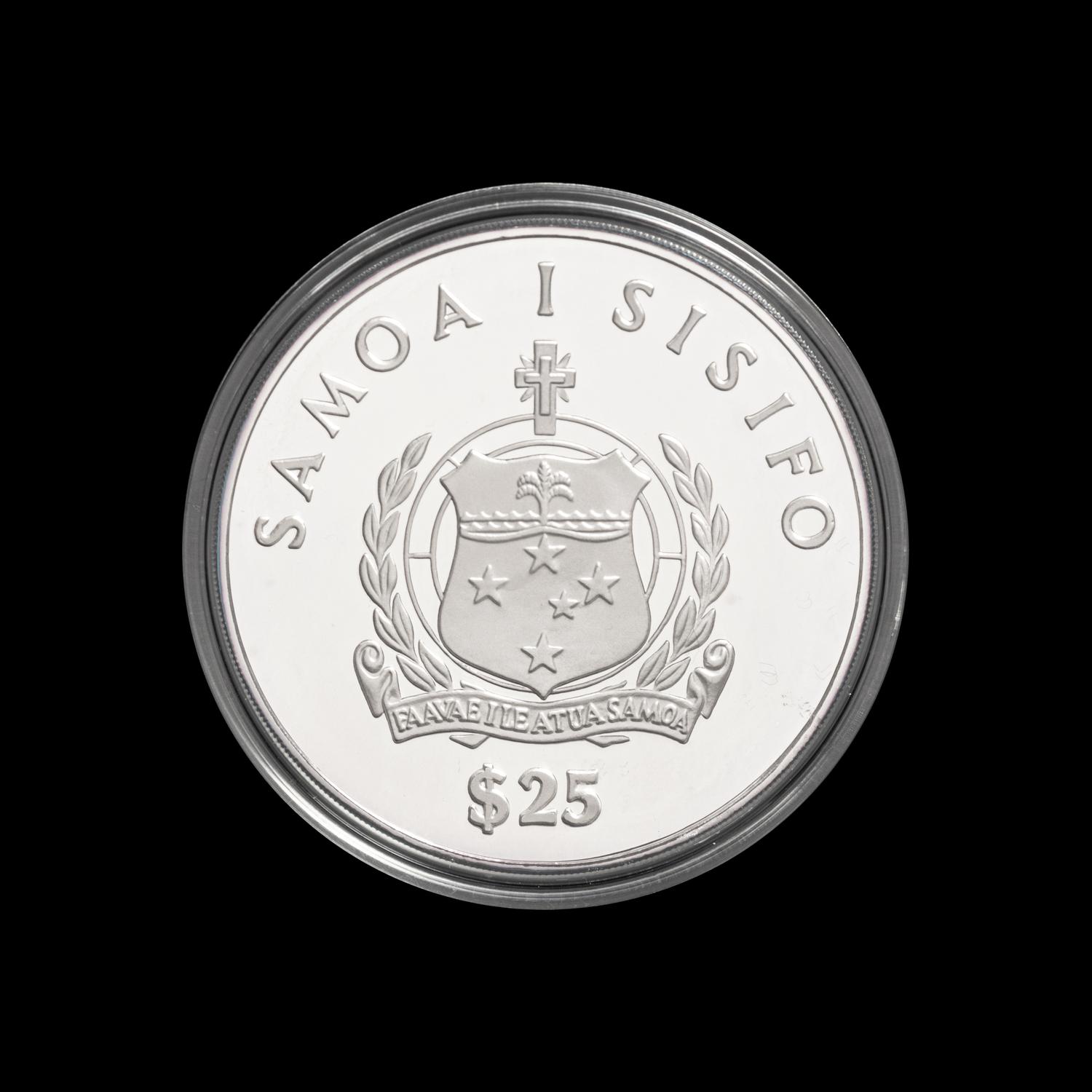 [WESTERN SAMOA] A 1986 Kon Tiki 5-Troy oz. Commemorative Silver Proof Coin