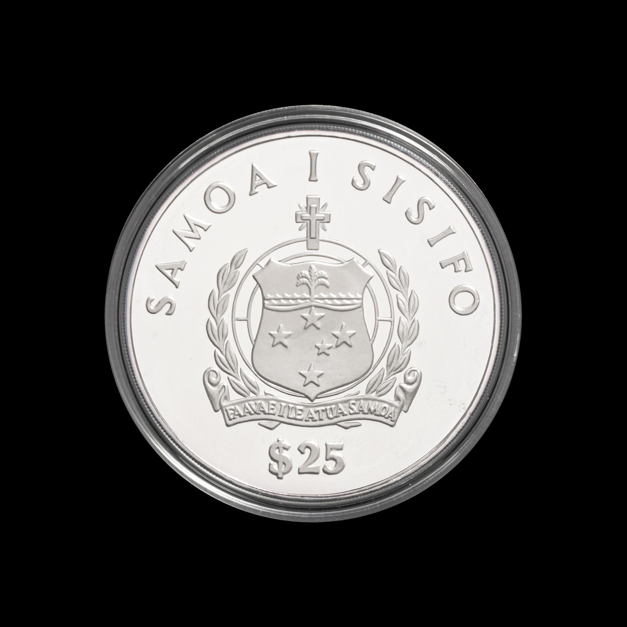 [WESTERN SAMOA] A 1986 Kon Tiki 5-Troy oz. Commemorative Silver Proof Coin