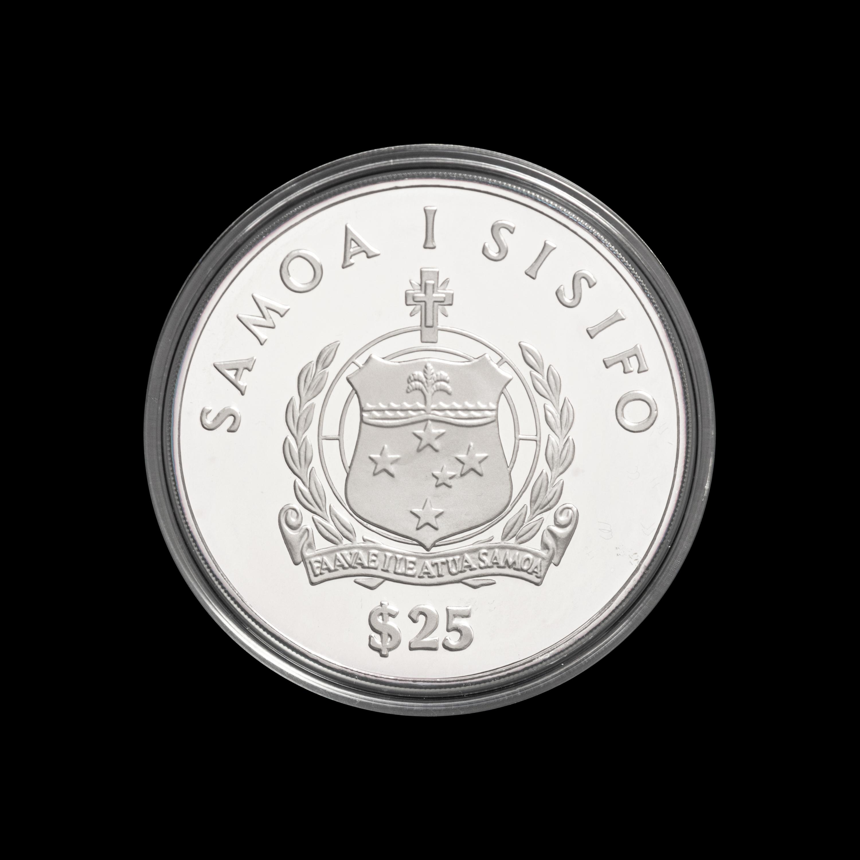 [WESTERN SAMOA] A 1986 Kon Tiki 5-Troy oz. Commemorative Silver Proof Coin