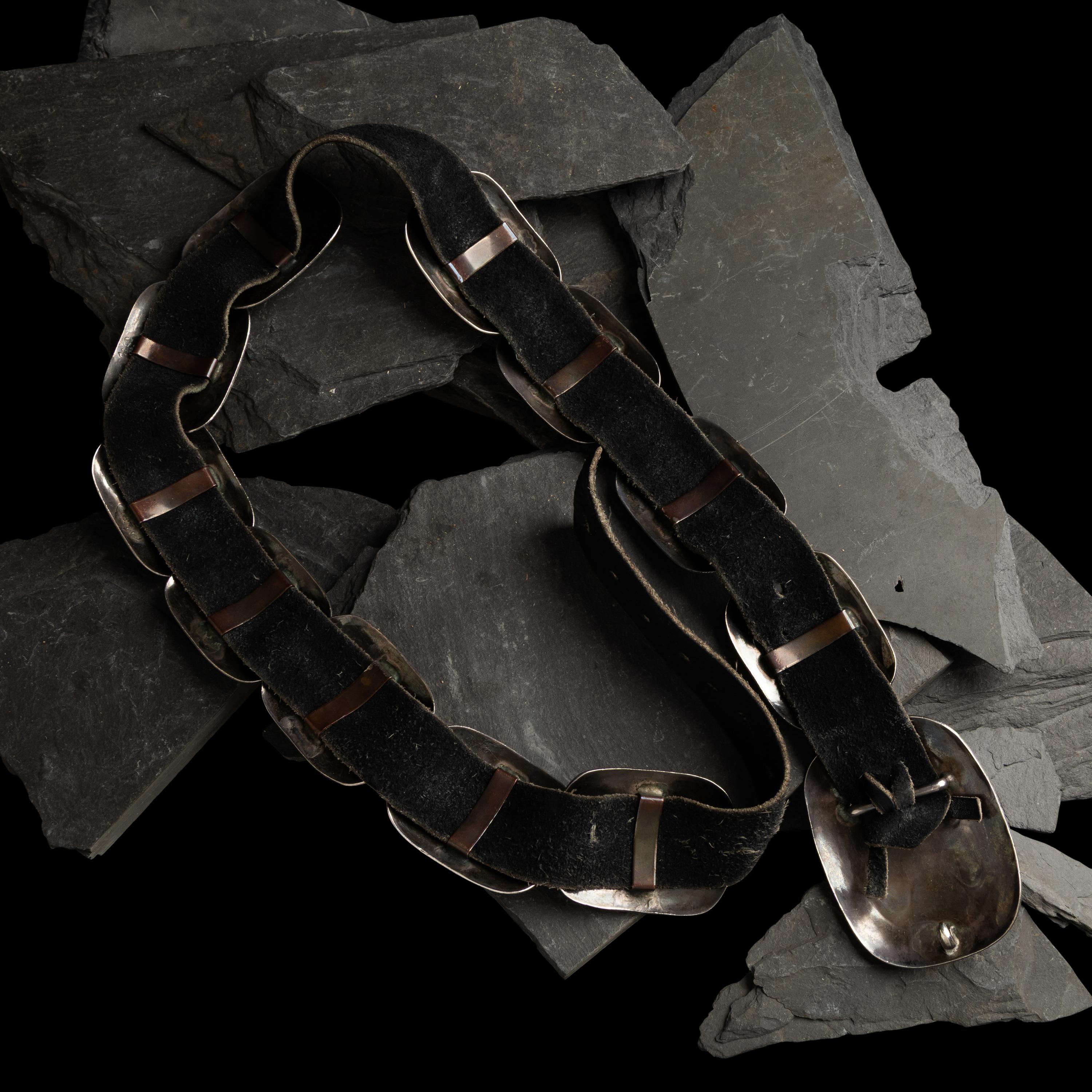 Southwestern Silver and Channel Inlay Turquoise Concha Belt