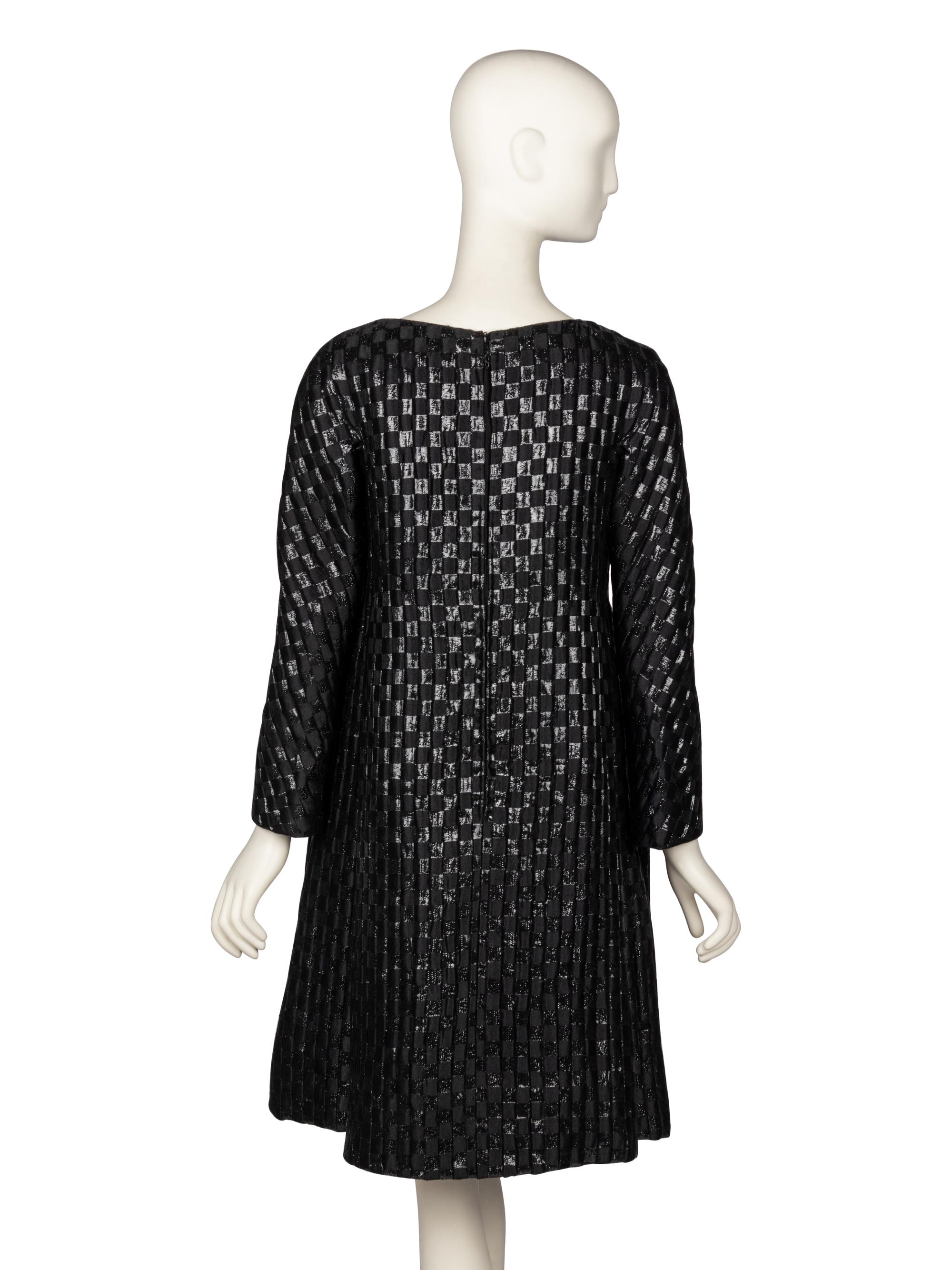 Galanos, Black Brocade Cocktail Dress