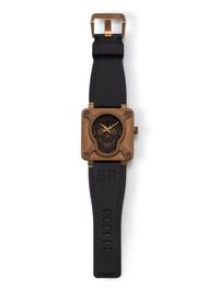 BELL & ROSS, TITANIUM AND BRONZE 'BR 01 SKULL BRONZE' WATCH