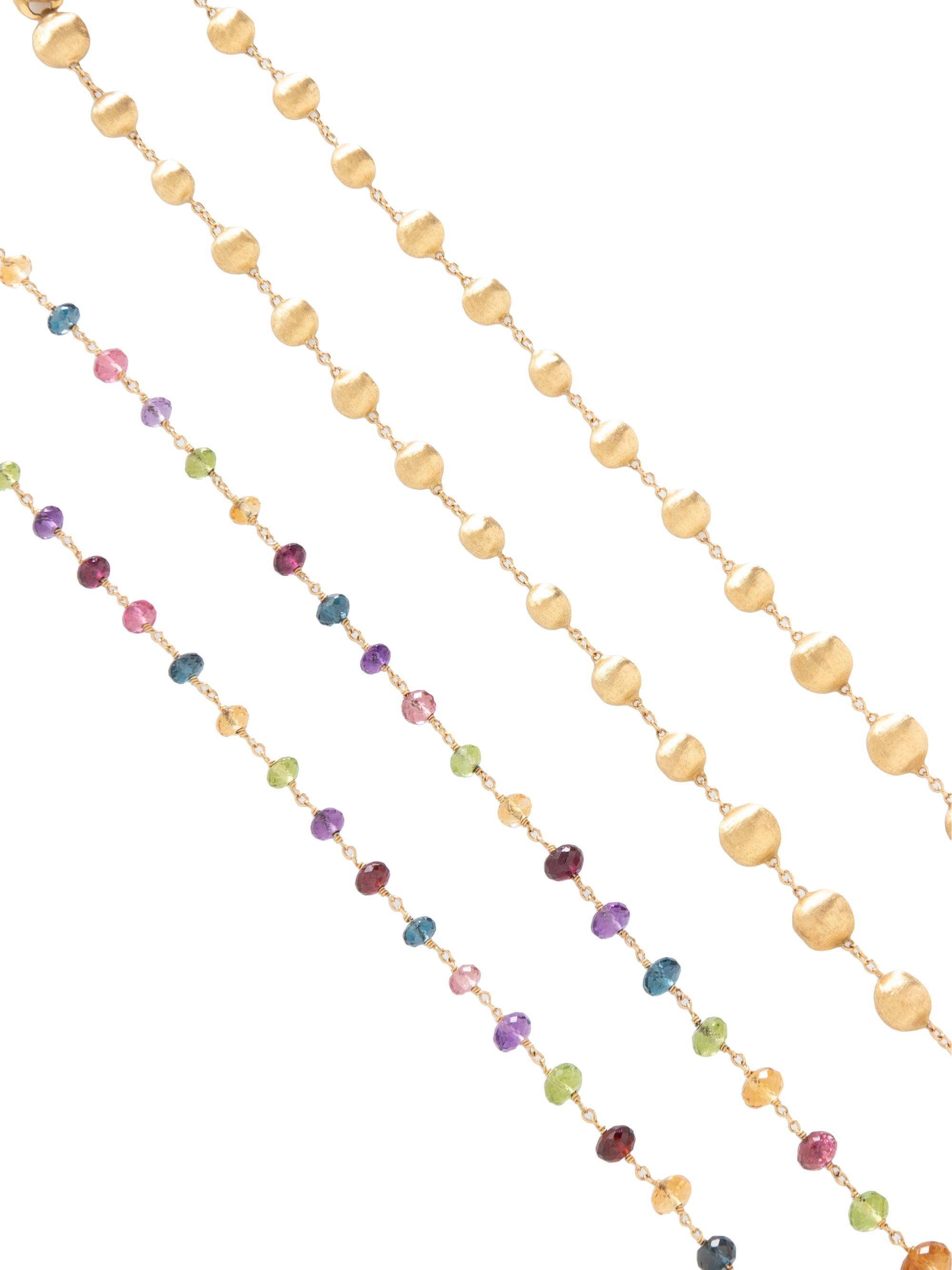 MARCO BICEGO, COLLECTION OF YELLOW GOLD AND MULTIGEM BEAD NECKLACES