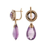 VICTORIAN, AMETHYST AND DIAMOND CONVERTIBLE EARRINGS