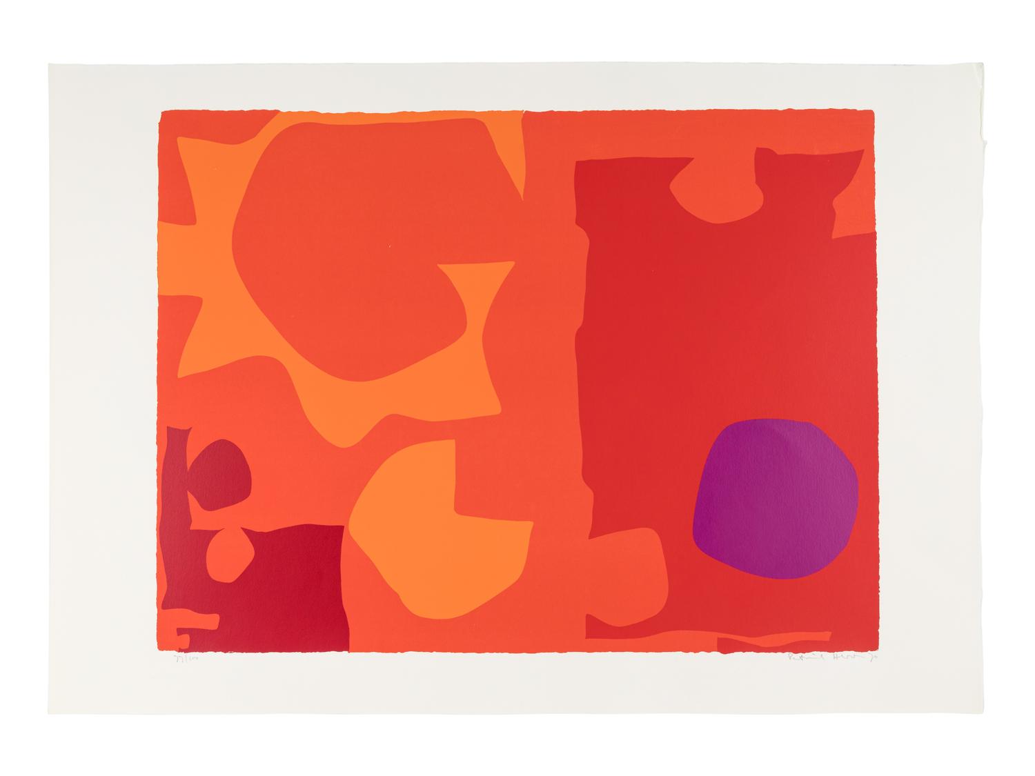 Six in Vermillion with Green in Yellow; Six in Vermillion with Violet in Red; and Six in Vermillion with Red in Red (a group of three prints), 1970