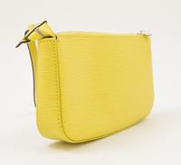 A Louis Vuitton Neon Yellow Epi Leather Pochette, 9" x 5.25" x 1.25"; Strap drop: 9".