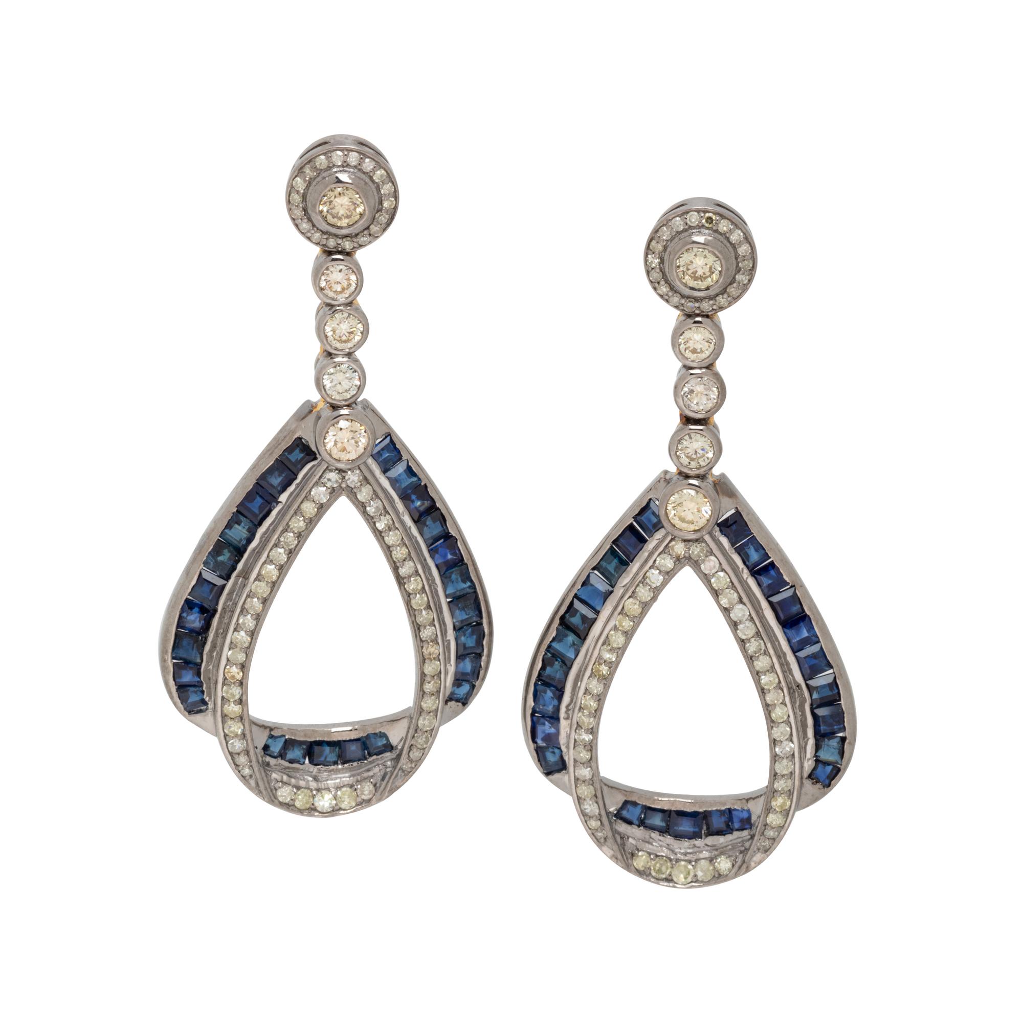 DIAMOND AND SAPPHIRE EARRINGS