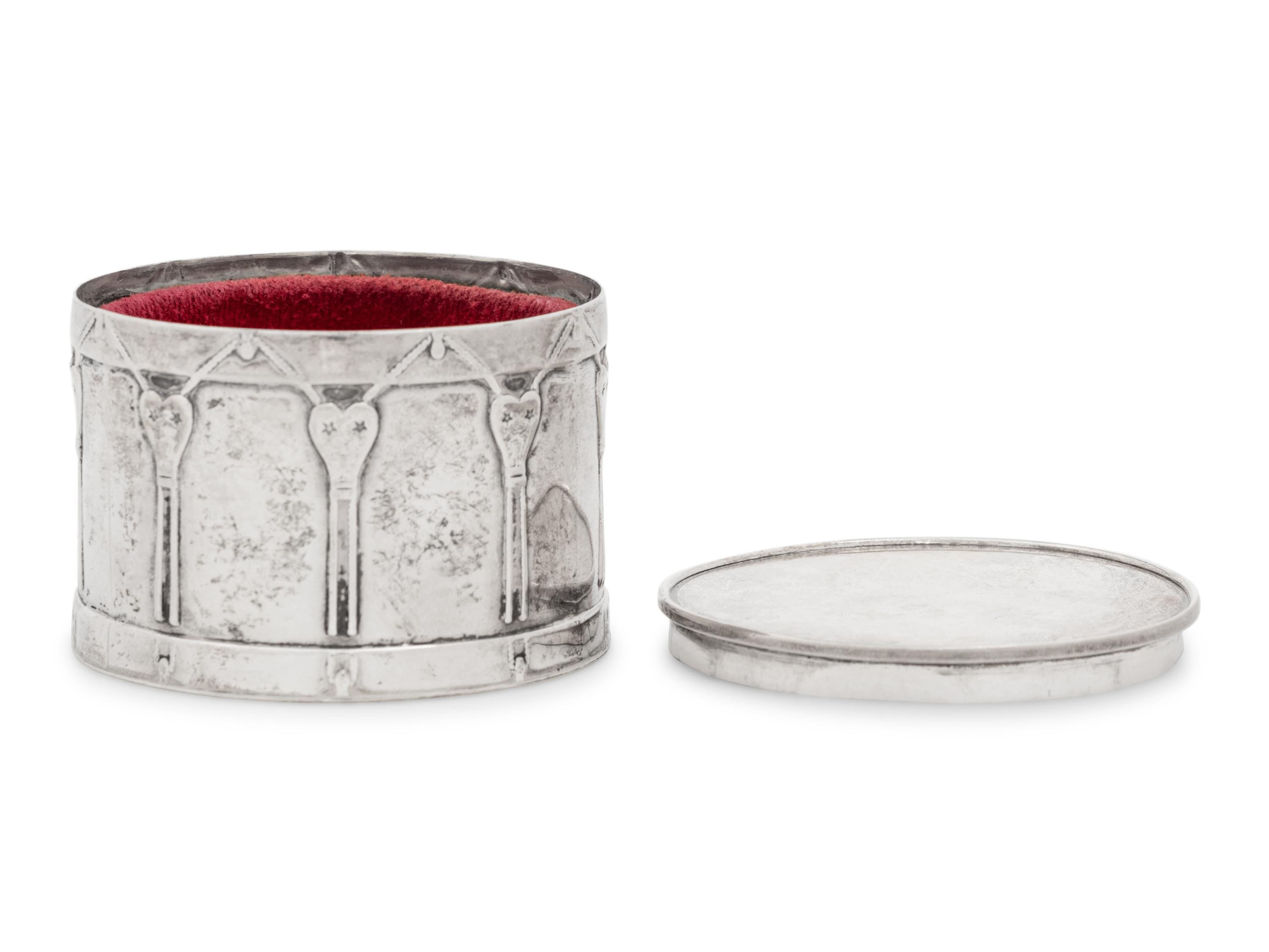 A Tiffany and Co. Silver 'Drum' Pill or Trinket Box