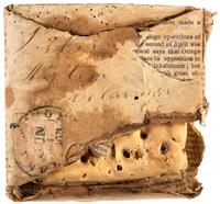 [CIVIL WAR]. Civil War hardtack in original makeshift newspaper mailing envelope. June 1863.