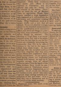 [OUTLAWS & LAWMEN]. The Tombstone Epitaph . Vol. III, No. 81. Tombstone, Arizona Territory: 26 April 1882. Partial issue covering the shooting of Virgil Earp.