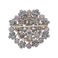 OSCAR HEYMAN, STAR SAPPHIRE, SAPPHIRE AND DIAMOND PENDANT/BROOCH
