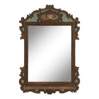 A Pair of Italian Painted and Parcel-Gilt Mirrors