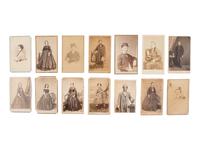 [EARLY PHOTOGRAPHY]. 50+ Civil War-period CDVs of men, women, and children.