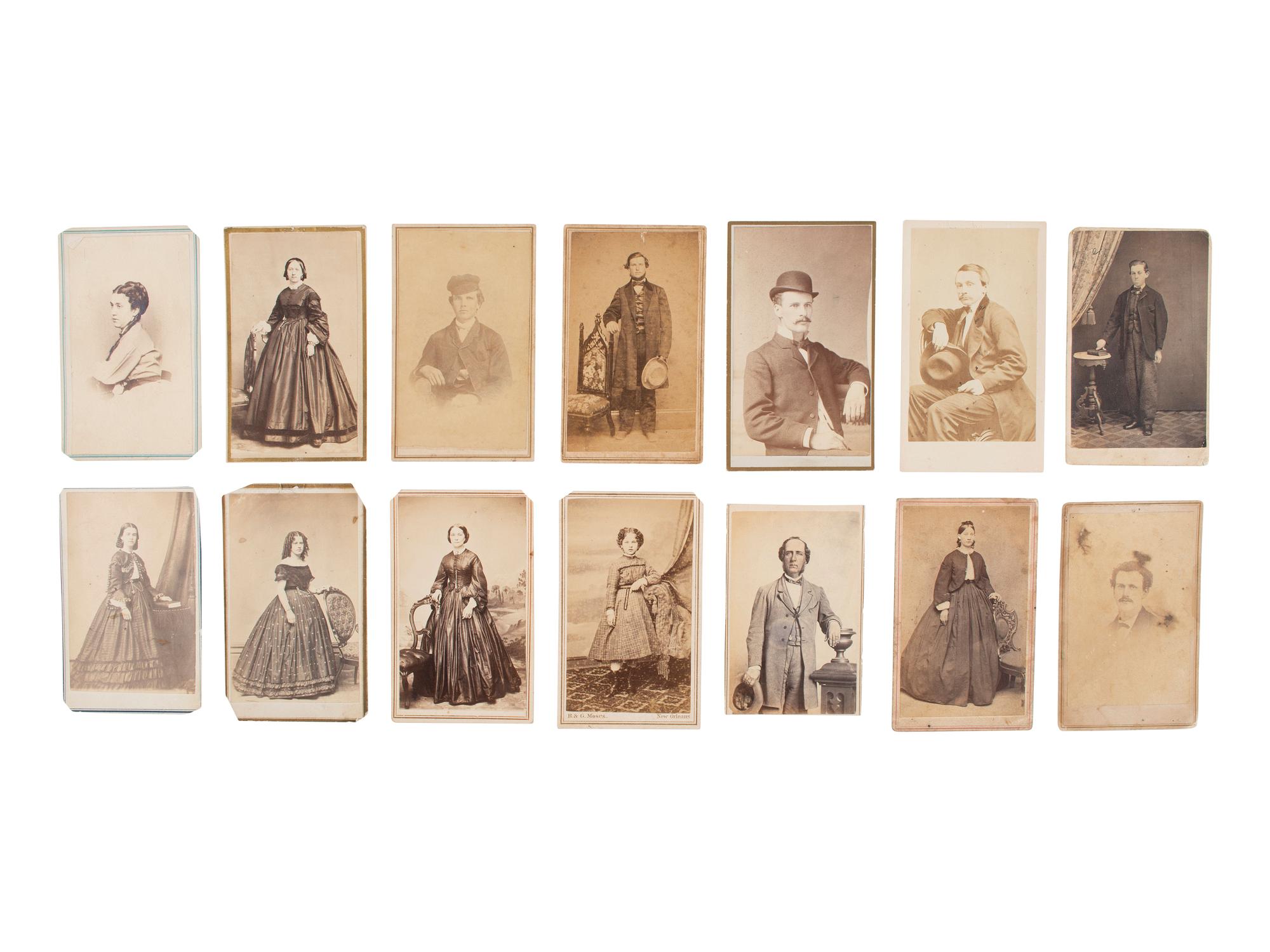 [EARLY PHOTOGRAPHY]. 50+ Civil War-period CDVs of men, women, and children.