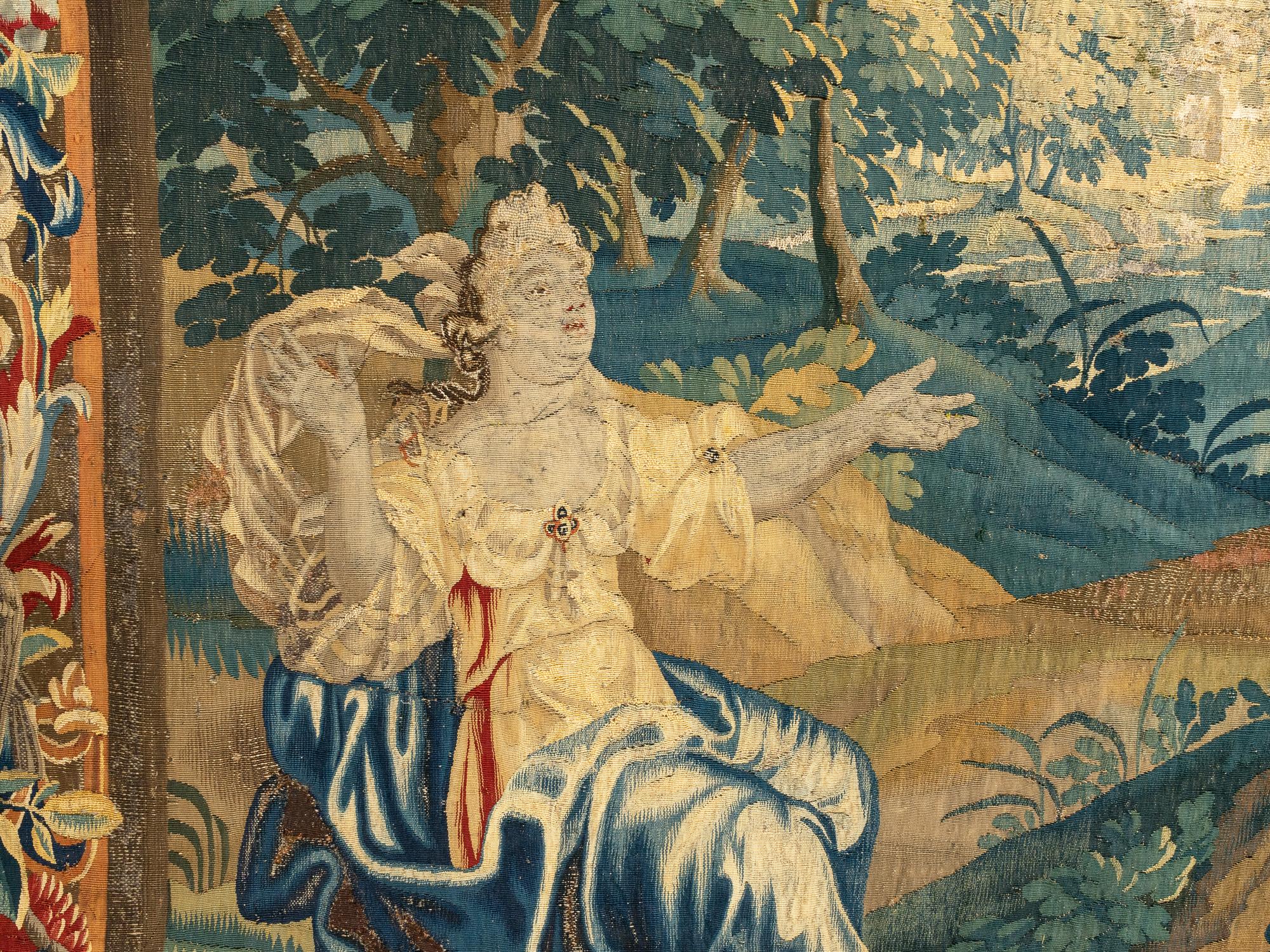 A Brussels Mythological Tapestry Depicting Hermes Holding the Caduceus