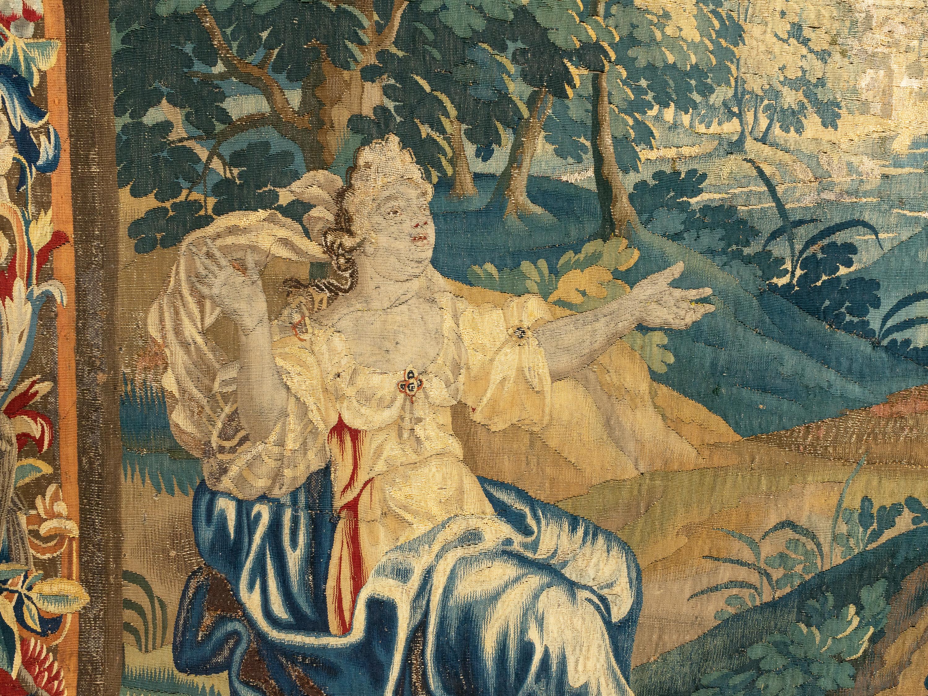 A Brussels Mythological Tapestry Depicting Hermes Holding the Caduceus