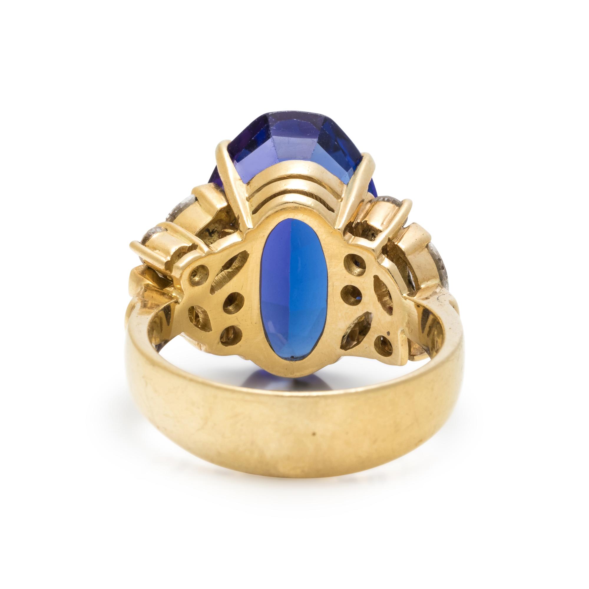 TANZANITE AND DIAMOND RING