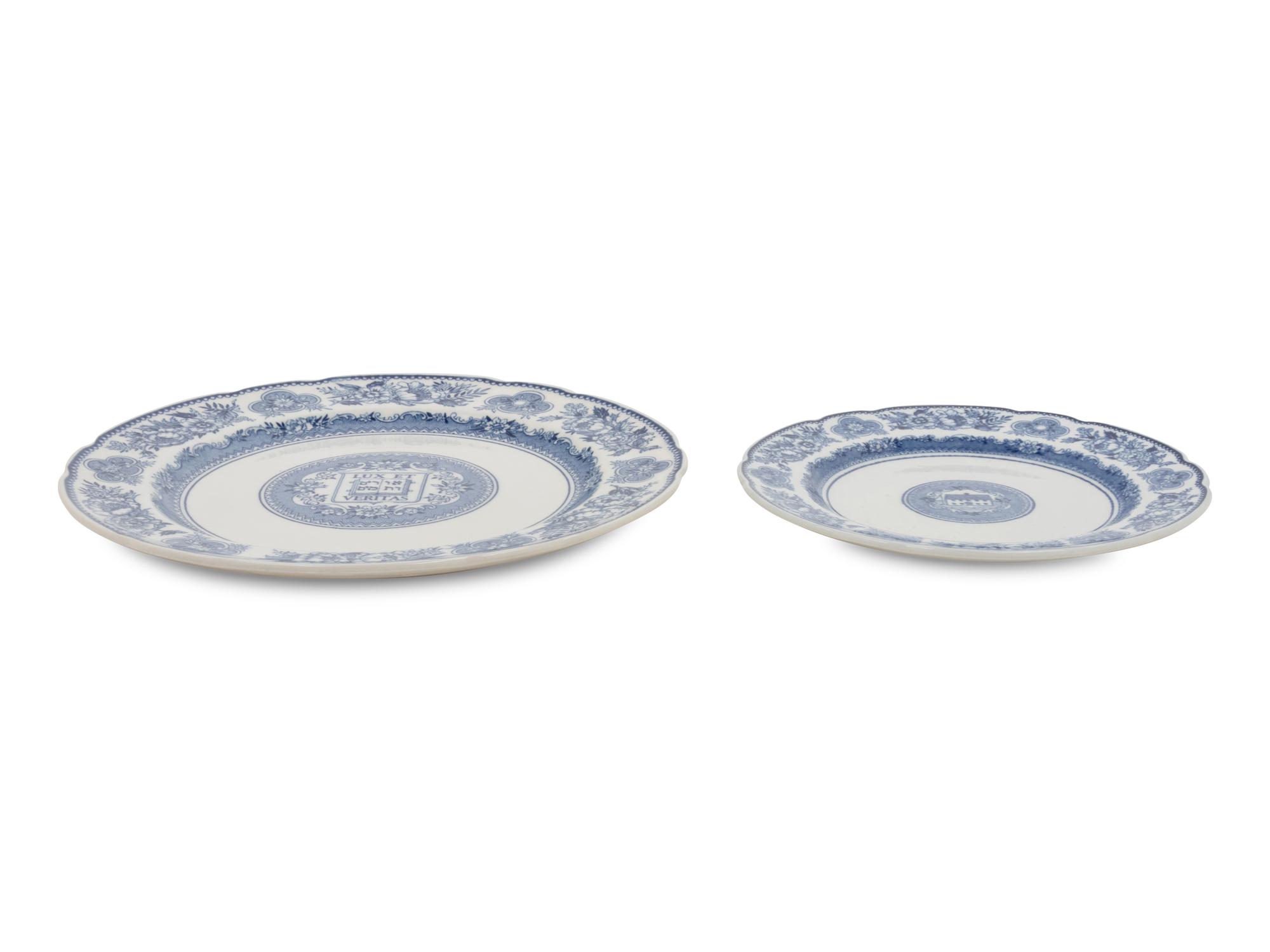 Twelve Wedgwood Salad Plates and Twelve Wedgwood Bread and Butter Plates of Yale University Interest
