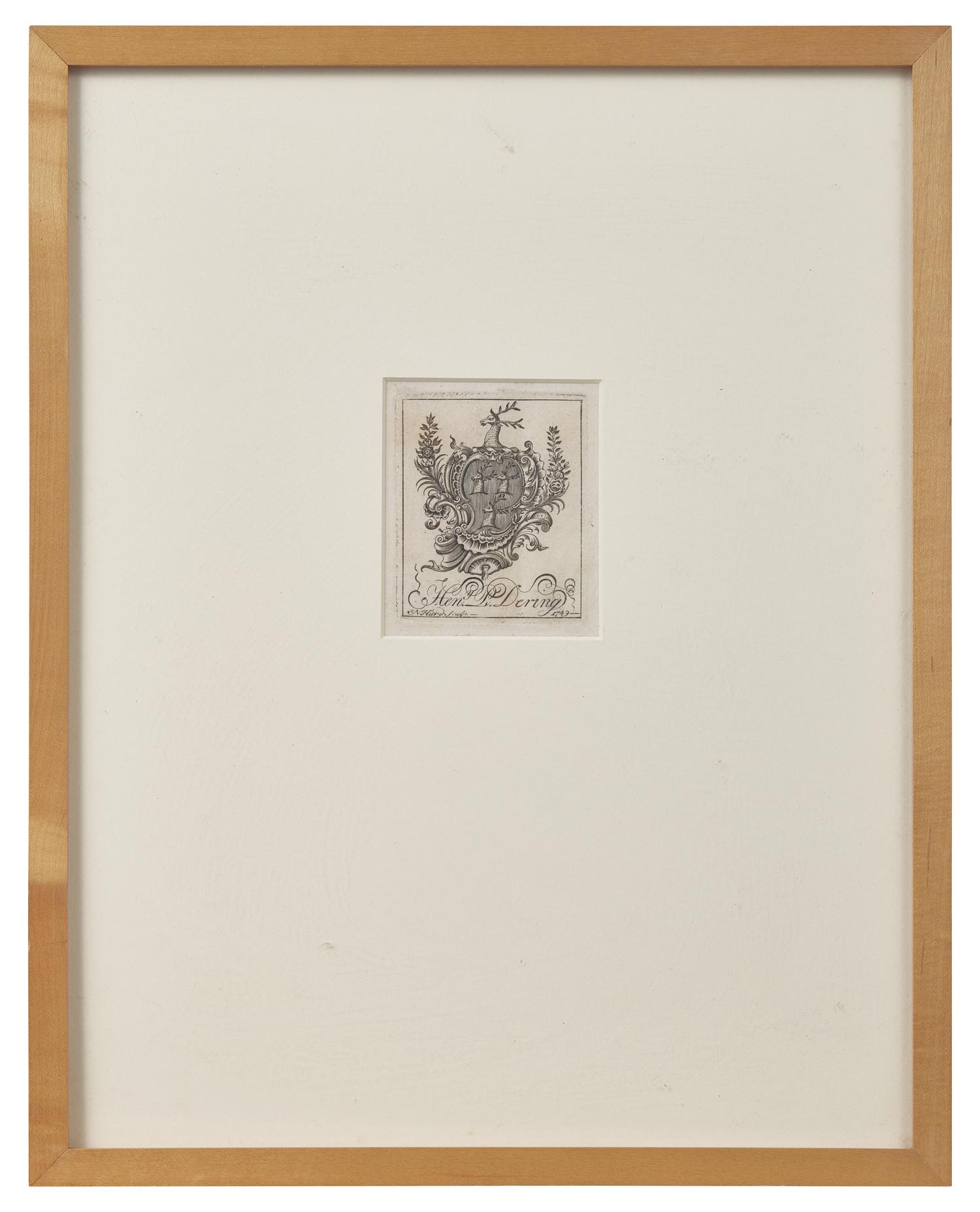 An Engraved Bookplate Of Henry Packer Dering (1763-1822) Of Sag Harbor, New York