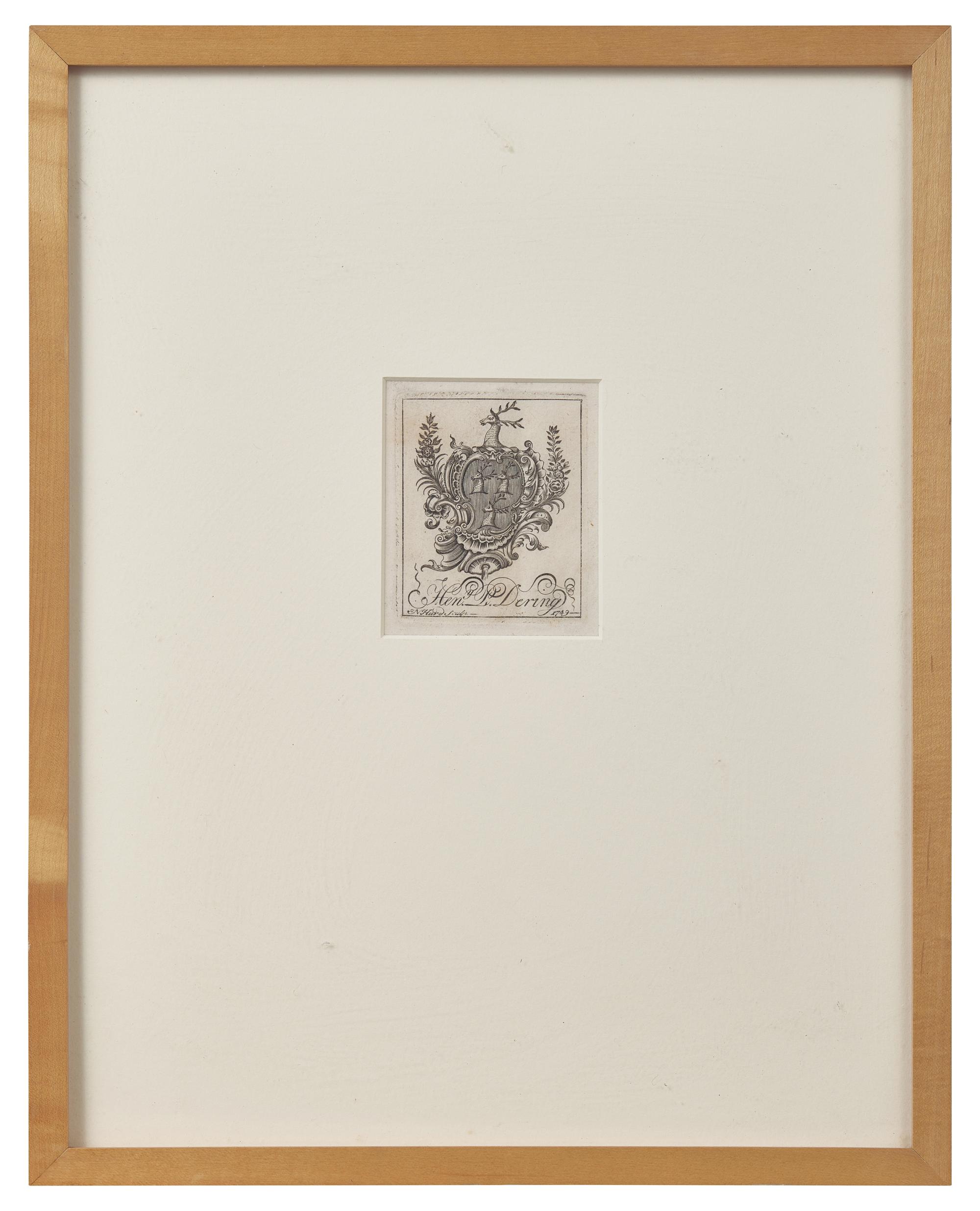 An Engraved Bookplate Of Henry Packer Dering (1763-1822) Of Sag Harbor, New York