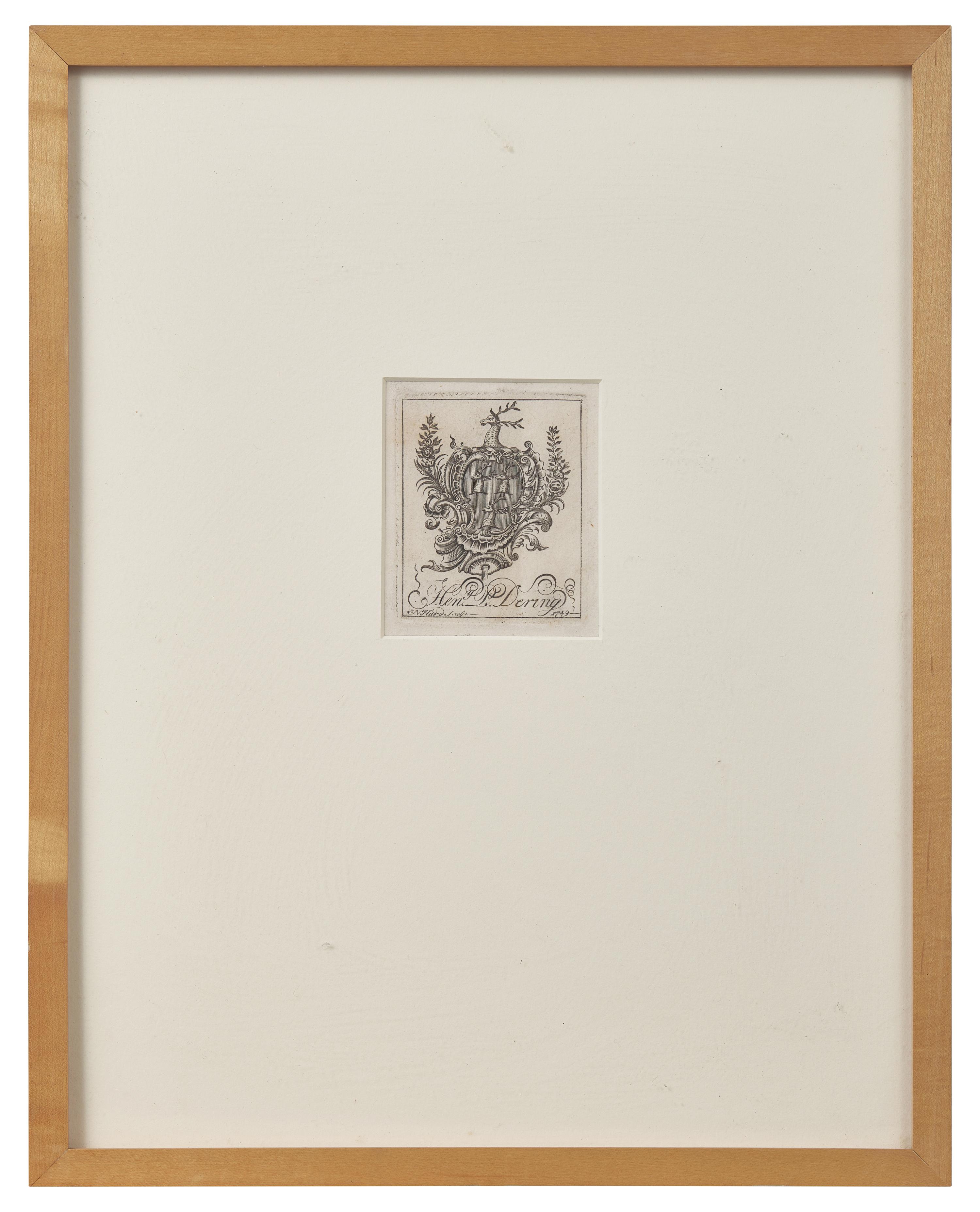 An Engraved Bookplate Of Henry Packer Dering (1763-1822) Of Sag Harbor, New York