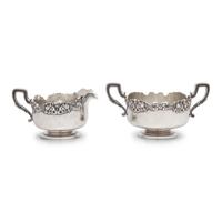 A Group of Three Art Nouveau Sterling Silver Table Articles