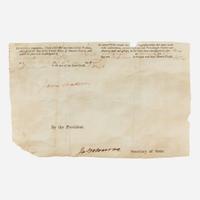 [Presidential] Madison, James, and James Monroe Partial Ship's Passport, signed