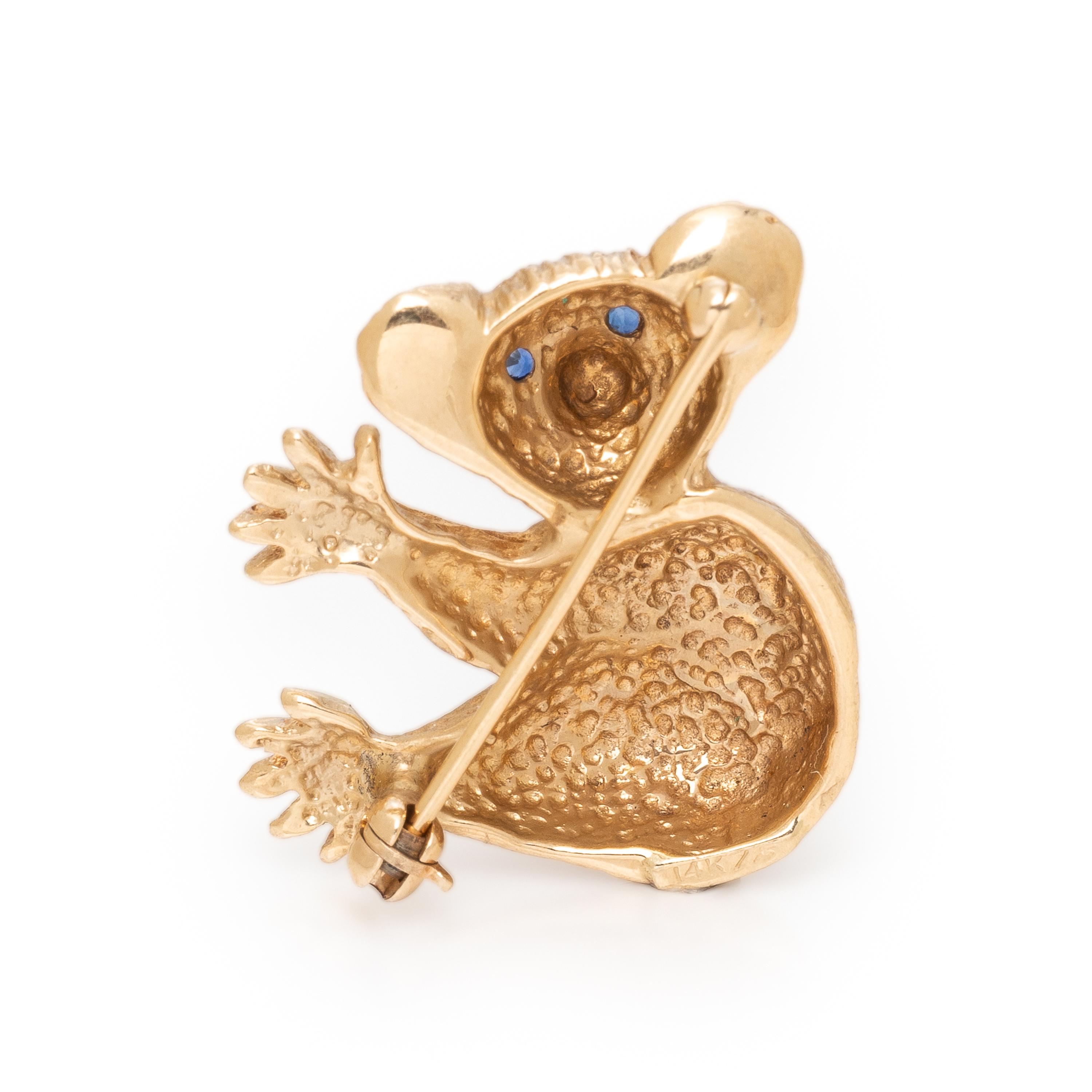 Yellow Gold Koala Brooch