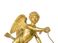 A French Gilt Bronze and Marble Mantel Clock