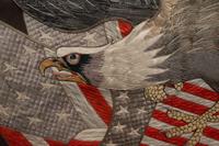 A Japanese Export Silk and Metallic Thread Embroidered Seal of the United States Panel