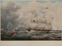 A 1925 lithograph of SS Europe, Pioneer Ship of the Black Ball Line of America after Samuel Walters (British, 1811–1882)