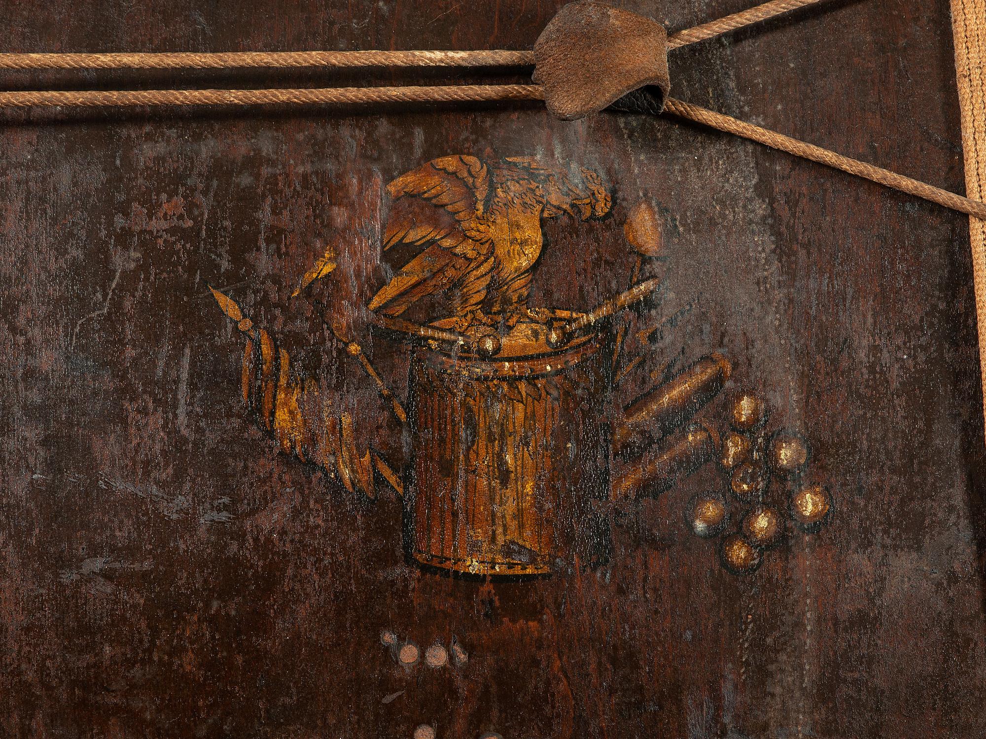 A Paint Decorated and Parcel Gilt 1812 Parade Bass Drum