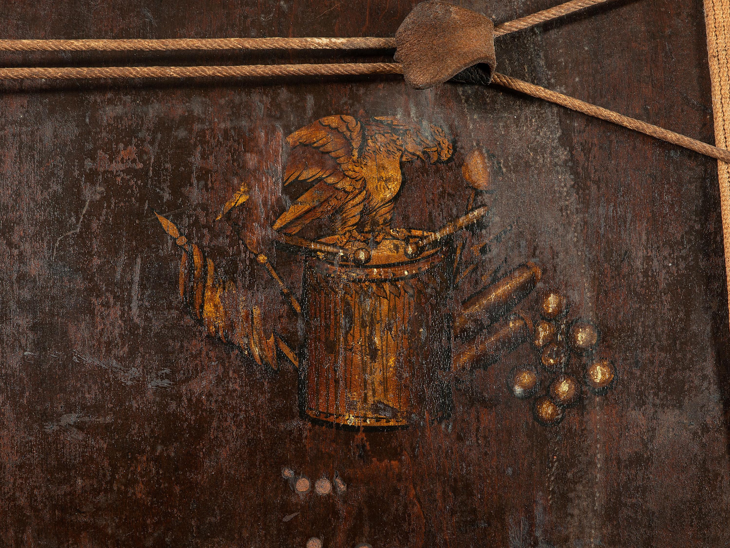 A Paint Decorated and Parcel Gilt 1812 Parade Bass Drum
